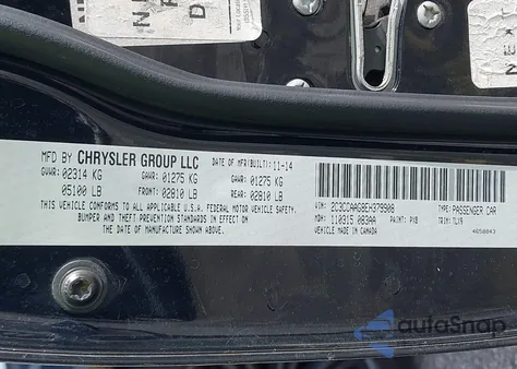 2014 Chrysler 300 z USA, uszkodzony, nr VIN 2C3CCAAG8EH379908